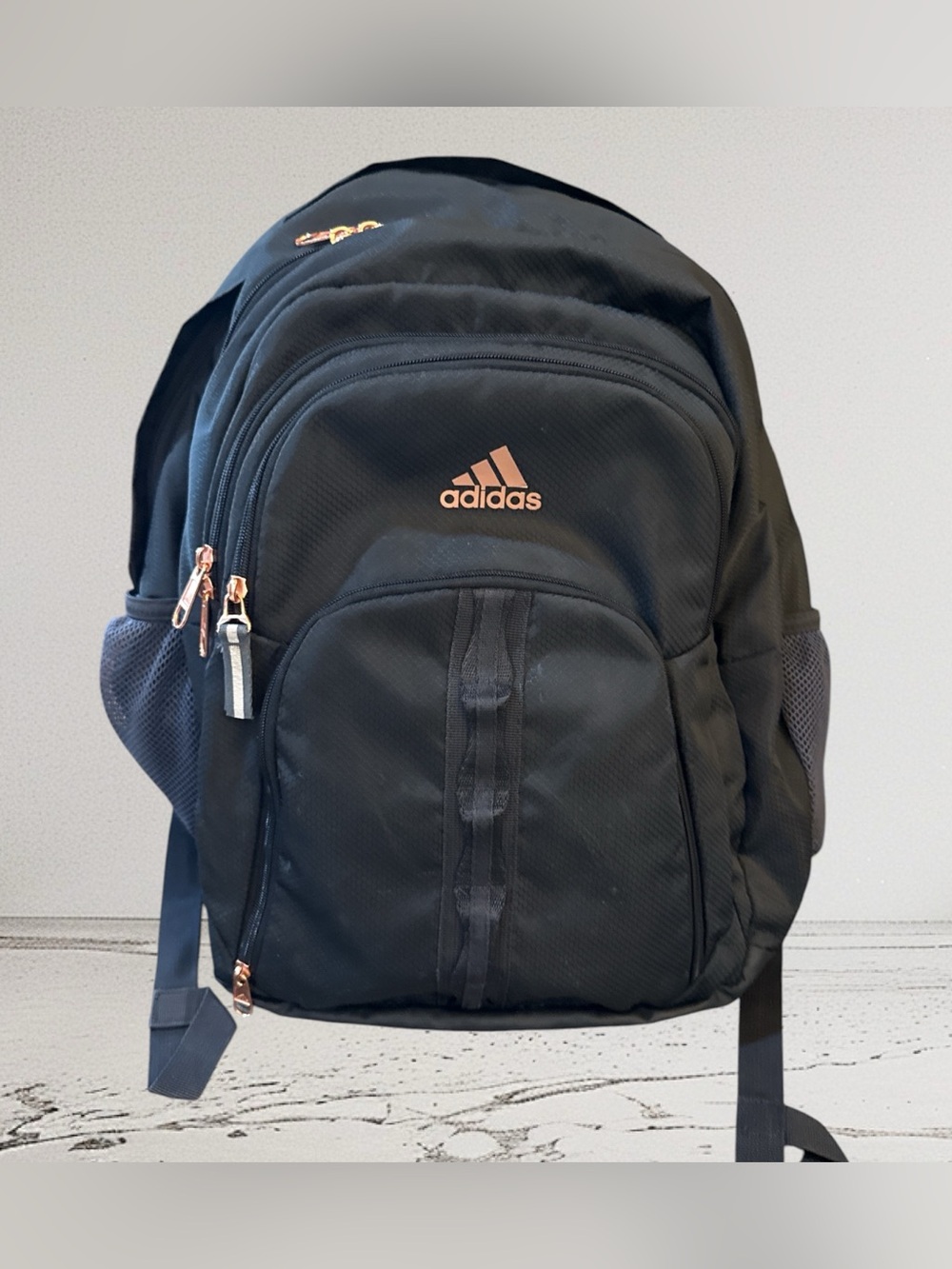 Adidas Black Backpack with Rose Gold Accents